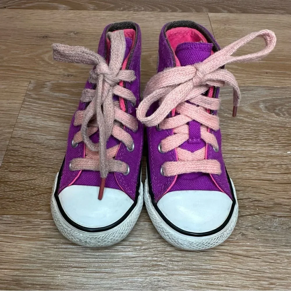 Converse High Top Purple Pink Girls Sneakers